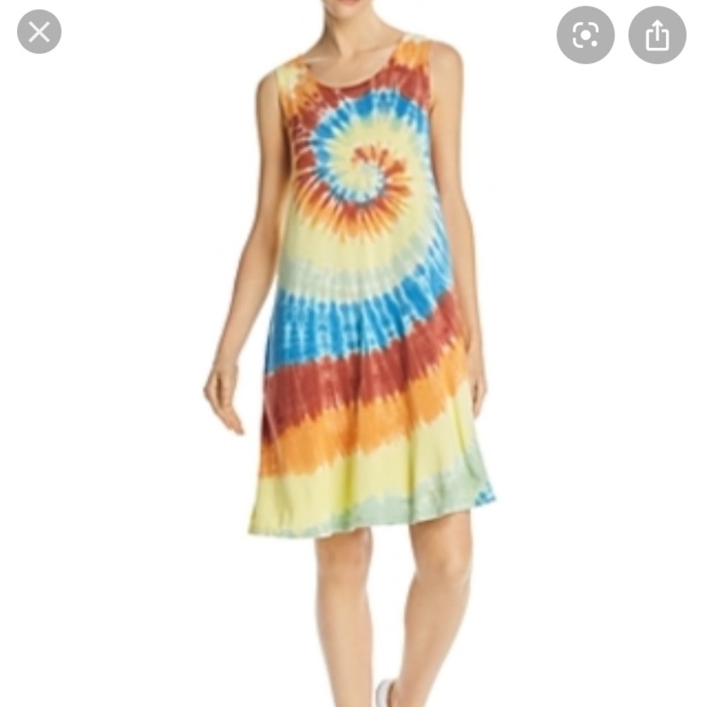 AQUA RAYON JERSEY TIE DYE DRESS